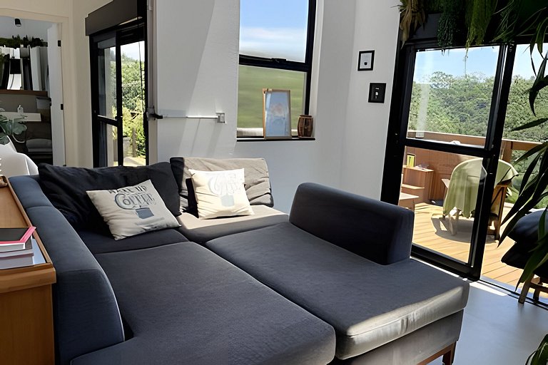 Cabana sobre o cafezal com ofurô e Starlink